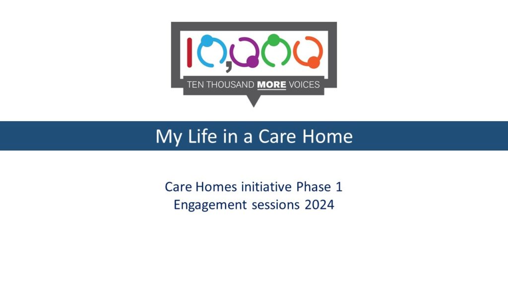 My life in a care home presentation cover.