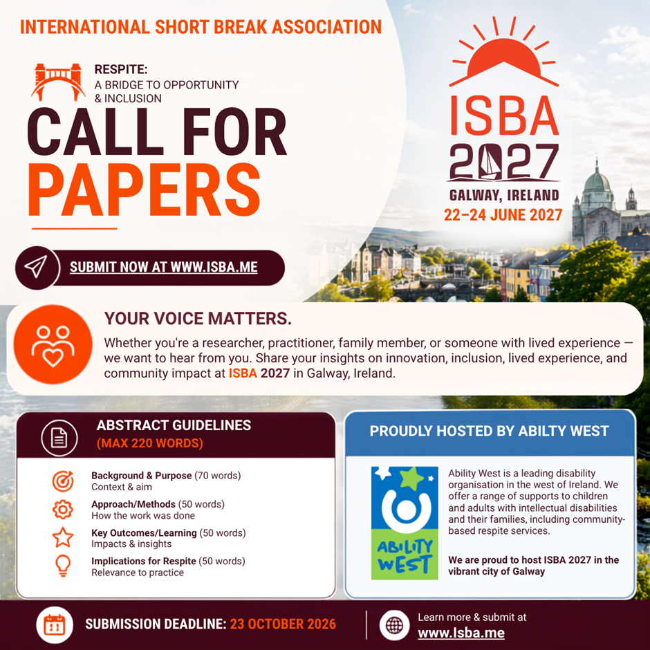 International Short Break Association (ISBA) information flyer.